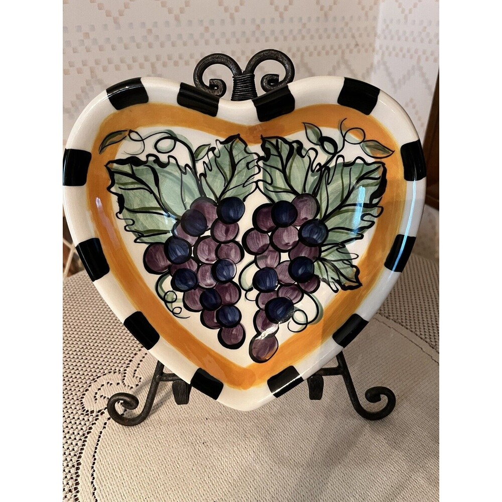 Very Rare Vickie Carroll‎ Heart Shaped Platter Pottery Plate Sample '95